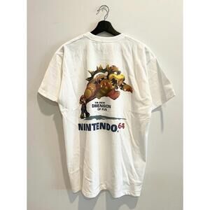 Vintage Style Nintendo N64 New Dimension Of Fun White T-Shirt Men's L